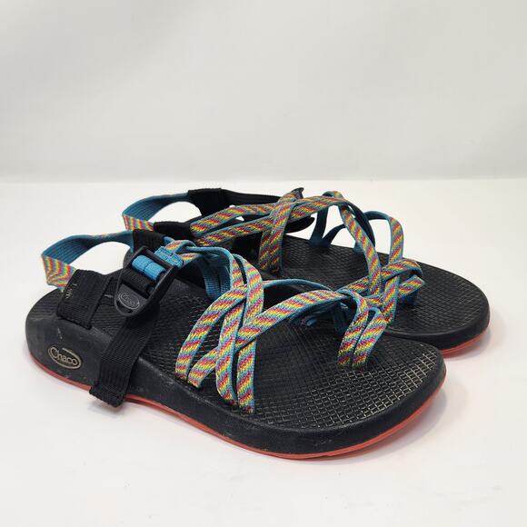 Chaco Women ZX2 Classic Fiesta Rainbow Outdoor Sandals Size 8 Toe Loop Hiking - Picture 1 of 7